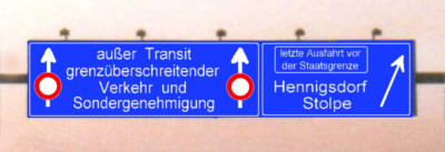 Grenzbergang Stolpe Heiligensee DDR Transit
